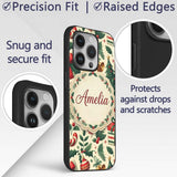 Festive Christmas Stocking Gifts Bells Holly Custom Name Protective Phone Case Mobile Cover Durable Everyday Smartphone Shock Resistant