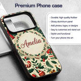 Festive Christmas Stocking Gifts Bells Holly Custom Name Protective Phone Case Mobile Cover Durable Everyday Smartphone Shock Resistant