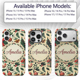 Festive Christmas Stocking Gifts Bells Holly Custom Name Protective Phone Case Mobile Cover Durable Everyday Smartphone Shock Resistant