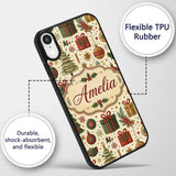 Classic Christmas Tree Gifts Ornaments Stars Custom Name Protective Phone Case Mobile Cover Durable Everyday Smartphone Shock Resistant