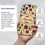 Classic Christmas Tree Gifts Ornaments Stars Custom Name Protective Phone Case Mobile Cover Durable Everyday Smartphone Shock Resistant
