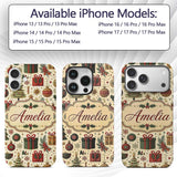 Classic Christmas Tree Gifts Ornaments Stars Custom Name Protective Phone Case Mobile Cover Durable Everyday Smartphone Shock Resistant