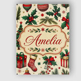 Personalised Name Festive Christmas Gifts Custom  Unique Gift Idea Elegant Feature Canvas Wall Art Print Decor Picture Ready to Hang