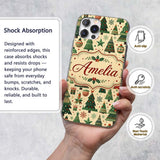 Scandinavian Christmas Trees Ornaments Nordic Custom Name Protective Phone Case Mobile Cover Durable Everyday Smartphone Shock Resistant