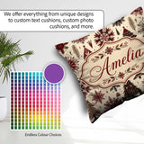 Custom Name Red Black Nordic Christmas Trees Snowflakes Seamless Square Filled Cushion Throw Pillow Sofa Bed Home Decor Zip Washable UK Made
