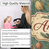 Classic Christmas Ornaments Holly Candy Cane Pine Branch Seamless  Personalised Custom Name Super Soft Fleece Blanket Bed Sofa Throw
