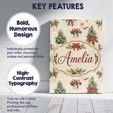 Personalised Name Elegant Christmas Custom  Unique Gift Idea Contemporary Display Canvas Wall Art Print Decor Picture Ready to Hang