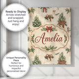 Personalised Name Elegant Christmas Custom  Unique Gift Idea Contemporary Display Canvas Wall Art Print Decor Picture Ready to Hang