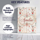 Personalised Name Delicate Hanging Christmas Custom Bespoke  Contemporary Display Canvas Wall Art Print Decor Picture Ready to Hang