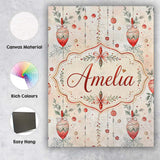 Personalised Name Delicate Hanging Christmas Custom Bespoke  Contemporary Display Canvas Wall Art Print Decor Picture Ready to Hang