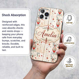 Delicate Hanging Christmas Baubles Leaves Garland Custom Name Protective Phone Case Mobile Cover Durable Everyday Smartphone Shock Resistant
