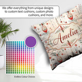 Custom Name Delicate Hanging Christmas Baubles Garland Seamless Square Filled Cushion Throw Pillow Sofa Bed Home Decor Zip Washable UK Made