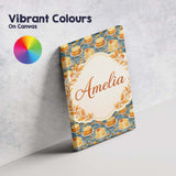 Personalised Name Yellow Artistic Cake Seamless Pattern Painted Custom  Statement Canvas Wall Art Print Decor Picture Ready to Hang