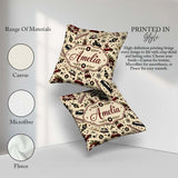 Custom Name Festive Holiday Cars Gifts Snowflakes Happy Holidays Square Filled Cushion Throw Pillow Sofa Bed Home Decor Zip Washable UK Made