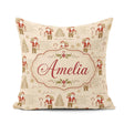 Custom Name Rustic Santa Claus Script Text Tree Seamless Pattern Square Filled Cushion Throw Pillow Sofa Bed Home Decor Zip Washable UK Made