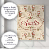 Personalised Name Rustic Santa Claus Script Custom  Bespoke Interior Contemporary Canvas Wall Art Print Decor Picture Ready to Hang