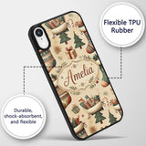 Cozy Christmas Stockings Gifts Printed Design Custom Name Protective Phone Case Mobile Cover Durable Everyday Smartphone Shock Resistant