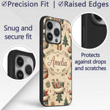 Cozy Christmas Stockings Gifts Printed Design Custom Name Protective Phone Case Mobile Cover Durable Everyday Smartphone Shock Resistant