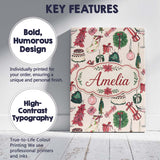 Personalised Name Festive Holiday Cakes Custom  Modern Room Accent Elegant Feature Canvas Wall Art Print Decor Picture Ready to Hang