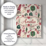 Personalised Name Festive Holiday Cakes Custom  Modern Room Accent Elegant Feature Canvas Wall Art Print Decor Picture Ready to Hang