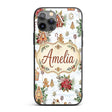 Gingerbread Houses Candy Canes Winter Treats Custom Name Protective Phone Case Mobile Cover Durable Everyday Smartphone Shock Resistant