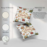 Custom Name Gingerbread Houses Candy Canes Winter Treats Pattern Square Filled Cushion Throw Pillow Sofa Bed Home Decor Zip Washable UK Made