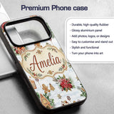 Gingerbread Houses Candy Canes Winter Treats Custom Name Protective Phone Case Mobile Cover Durable Everyday Smartphone Shock Resistant