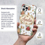 Gingerbread Houses Candy Canes Winter Treats Custom Name Protective Phone Case Mobile Cover Durable Everyday Smartphone Shock Resistant