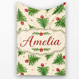 Simple Green Christmas Trees Minimal Seamless Pattern Lovely  Personalised Custom Name Super Soft Fleece Blanket Bed Sofa Throw