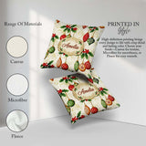 Custom Name Elegant Holly Leaves Green Baubles Seamless Pattern Square Filled Cushion Throw Pillow Sofa Bed Home Decor Zip Washable UK Made