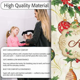 Elegant Holly Leaves Red Green Baubles Seamless Pattern Lovely  Personalised Custom Name Super Soft Fleece Blanket Bed Sofa Throw
