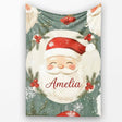 Cute Santa Claus Face Snowflakes Festive Seamless Pattern Lovely  Personalised Custom Name Super Soft Fleece Blanket Bed Sofa Throw