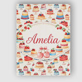 Personalised Name Pink Strawberry Cake Seamless Pattern Cute Dessert Custom  Home Canvas Wall Art Print Decor Picture Ready to Hang