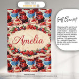 Strawberry Cream Cake Seamless Pattern Realistic Dessert Sweet Food  Personalised Custom Name Super Soft Fleece Blanket Bed Sofa Throw
