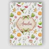 Personalised Name Cute Christmas Cookies Custom  Unique Gift Idea Elegant Feature Canvas Wall Art Print Decor Picture Ready to Hang