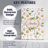 Personalised Name Cute Christmas Cookies Custom  Unique Gift Idea Elegant Feature Canvas Wall Art Print Decor Picture Ready to Hang