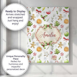 Personalised Name Cute Christmas Cookies Custom  Unique Gift Idea Elegant Feature Canvas Wall Art Print Decor Picture Ready to Hang