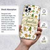 Cute Snowman Gifts Christmas Tree Wreath Robin Custom Name Protective Phone Case Mobile Cover Durable Everyday Smartphone Shock Resistant