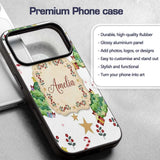 Watercolor Christmas Tree Candy Cane Stars Cute Custom Name Protective Phone Case Mobile Cover Durable Everyday Smartphone Shock Resistant