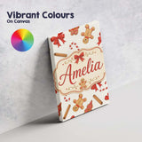 Personalised Name Gingerbread Cookies Candy Custom  Bespoke Interior Contemporary Canvas Wall Art Print Decor Picture Ready to Hang