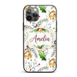 Festive Holly Leaves Bells Pine Branch Confetti Custom Name Protective Phone Case Mobile Cover Durable Everyday Smartphone Shock Resistant