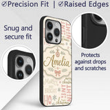 Christmas Typography Holiday Words Printed Design Custom Name Protective Phone Case Mobile Cover Durable Everyday Smartphone Shock Resistant