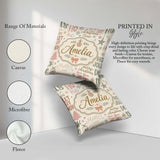 Custom Name Christmas Typography Holiday Pastel Seamless Pattern Square Filled Cushion Throw Pillow Sofa Bed Home Decor Zip Washable UK Made