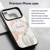 Pastel Christmas Baubles Snowflakes Elegant Printed Design Custom Name Protective Phone Case Mobile Cover Durable Smartphone Shock Resistant