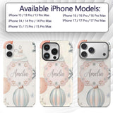 Pastel Christmas Baubles Snowflakes Elegant Printed Design Custom Name Protective Phone Case Mobile Cover Durable Smartphone Shock Resistant