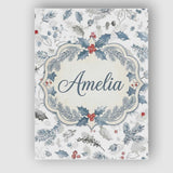 Personalised Name Winter Botanical Leaves Custom  Unique Gift Idea Elegant Feature Canvas Wall Art Print Decor Picture Ready to Hang