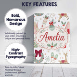 Personalised Name Cozy Christmas Gifts Custom  Modern Room Accent Elegant Feature Canvas Wall Art Print Decor Picture Ready to Hang