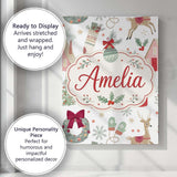 Personalised Name Cozy Christmas Gifts Custom  Modern Room Accent Elegant Feature Canvas Wall Art Print Decor Picture Ready to Hang