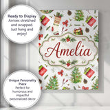 Personalised Name Christmas Gifts Tree Bow Custom  Unique Gift Idea Elegant Feature Canvas Wall Art Print Decor Picture Ready to Hang