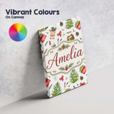 Personalised Name Christmas Gifts Tree Bow Custom  Unique Gift Idea Elegant Feature Canvas Wall Art Print Decor Picture Ready to Hang